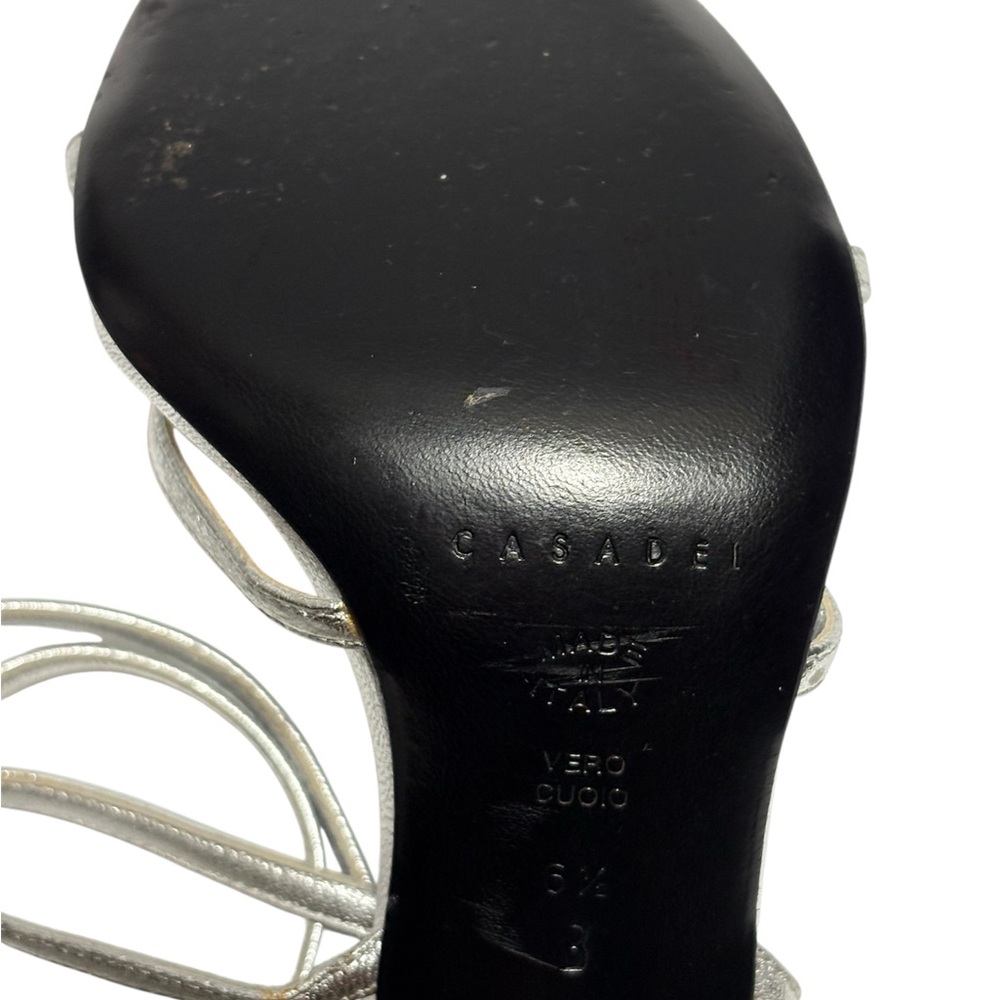 Casadei Silver Strappy Heels - Picture 5 of 6